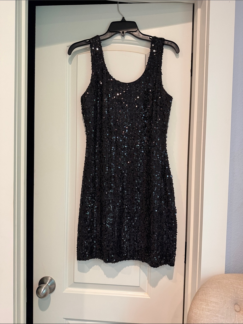 Jack by BB Dakota Black Sequin Scoop Neck Mini Dress